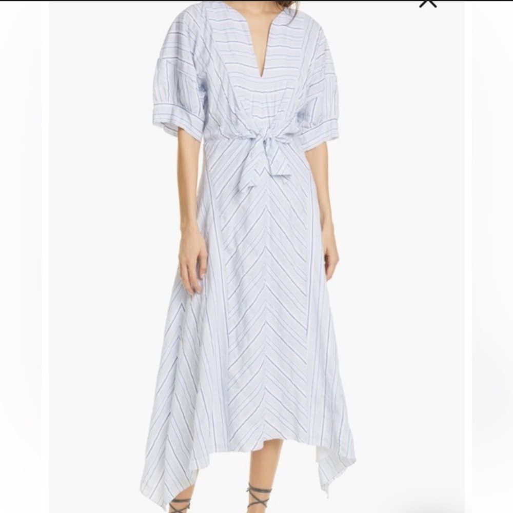 Rebecca Taylor Light Blue Chevron Dress